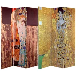 6' Tall Double Sided Works Of Klimt Room Divider - Oriental Furniture -Lush Living Store GUEST 88ce30dc a548 46f1 8dee acf9a927fd80