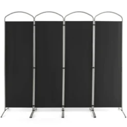 Costway 4 Panels Folding Room Divider 6 Ft Tall Fabric Privacy Screen Black/Brown/Grey/White -Lush Living Store GUEST 89ca69f2 88fd 4389 9b08 74d4e5e3a6f8