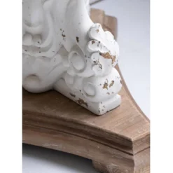 Round Side Table Antique White/Natural - A&B Home -Lush Living Store GUEST 8a10299a bf48 427f a600 2ec7e7a47ca2