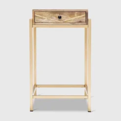 Sidney Modern Living Room Accent Table Beige/Gold - Adore Decor -Lush Living Store GUEST 8ad7648f 1305 4ce6 8c45 68db418df67d