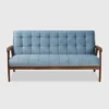 Asta Velvet Upholstered Wood Sofa Light Blue/Walnut - Baxton Studio -Lush Living Store GUEST 8b297558 1946 4736 bee8 610e766c6cc9