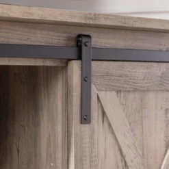 Robinson Rustic Transitional Sliding Barn Door Corner TV Stand For TVs Up To 58" - Saracina Home -Lush Living Store GUEST 8b4ef3d8 ea72 4f7b a25c 0f243ac859b0