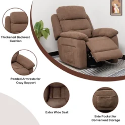Costway Power Lift Recliner Chair Sofa For Elderly W/ Side Pocket & Remote Control GreyBrown -Lush Living Store GUEST 8b662305 a37f 4437 812a 86457eb380e2