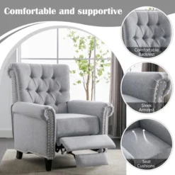 Push Back Linen Tufted Recliner Armchair - ModernLuxe -Lush Living Store GUEST 8b964f1e bdf1 4d94 9694 f76d7f7bf41e