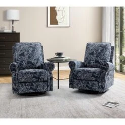 Set Of 2 Pablo Traditional-normal Manual Swivel Glider Recliner With Nailhead Trims For Living Room | KARAT HOME -Lush Living Store GUEST 8c533b6e cb3a 45da 9e28 0984de723a3a