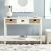 Winifred Wicker Console Table With Storage - White - Safavieh -Lush Living Store GUEST 8ca058f1 eeba 4a43 ba76 9df13f3ac972