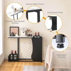 Costway 43.5'' Console Table With Faux Marble Top & 2 Storage Compartments Entryway Hallway -Lush Living Store GUEST 8d2222f3 a164 4e03 80d0 8e79df19bbb3