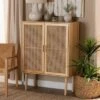 Maclean Rattan Wood 2 Door Storage Cabinet Natural/Brown - Baxton Studio -Lush Living Store GUEST 8d2356ac 14ab 4638 b8c3 2a54c090eb65