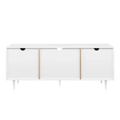 Modern 2 Door TV Stand For TVs Up To 65" Solid White/Coastal Oak/White - Saracina Home -Lush Living Store GUEST 8d6299a7 77ec 4747 bf51 2c259129aef5