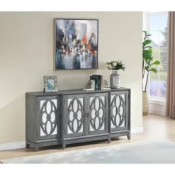Hank 4 Door Storage Credenza/Sideboard Dark Weathered Gray - Treasure Trove -Lush Living Store GUEST 8d652166 e1b9 4169 a3e2 7d9fc0d37a63
