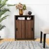 32" Wooden Metal Floor Cabinet With Double Sliding Doors Natural - Glitzhome -Lush Living Store GUEST 8d8837ac eb99 4db4 91d3 e52e7a1acf79