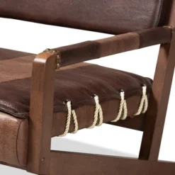 Rovelyn Faux Leather Finished Wood Sofa Brown - Baxton Studio -Lush Living Store GUEST 8e1163e6 1a7a 4315 9816 6f791c191bcc