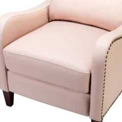 Jade Upholstered Genuine Leather Cigar Chair Recliner Armchair NailHead Tufted | Karat Home - Pink Solid -Lush Living Store GUEST 8e44ab5e 3916 4e89 93c2 507fe1ca5ddf