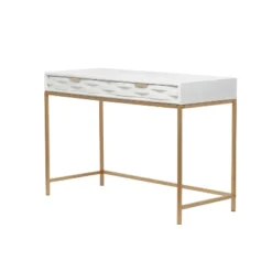 Contemporary 2 Drawer Metal Console Table White - Olivia & May -Lush Living Store GUEST 8e481cb4 1168 4067 be2f 1ca73e0ca6dd