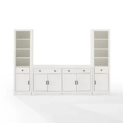 3pc Tara Entertainment Set With Open Shelving Distressed White - Crosley 17 3pc Tara Entertainment Set With Open Shelving Distressed White - Crosley -Lush Living Store GUEST 8e4c1cb6 c446 4d72 b852 c850268714ee