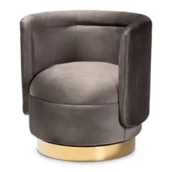 Saffi Velvet Upholstered Swivel Accent Chair - Baxton Studio -Lush Living Store GUEST 8e9a9d68 6def 4a18 badf 0d2a7392e08b