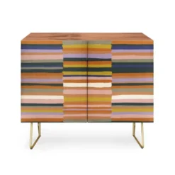 Gigi Rosado Brown Striped Pattern Walnut Credenza - Deny Designs -Lush Living Store GUEST 8ece6e6e 6d88 45a3 b32c f17d39c48cfe