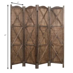 Rancho Barn 4 Panel Room Divider With Folding Screen Room Partition Paulownia Wood Brown - Proman Products 13 Rancho Barn 4 Panel Room Divider With Folding Screen Room Partition Paulownia Wood Brown - Proman Products -Lush Living Store GUEST 8eeabcd6 bcbe 4a8e 8de8 761bac4893bd