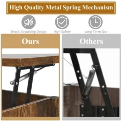 Costway Lift Top Coffee Table W/ Hidden Compartment And Storage Shelves Coffee -Lush Living Store GUEST 8f689865 715d 4d7c b13b 87cdb435785e