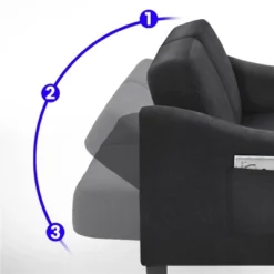 Yaheetech Upholstered Convertible Sofa Bed Futon With Adjustable Split Back -Lush Living Store GUEST 8f795af9 c9a7 4ca1 a6bc db3af2facf01