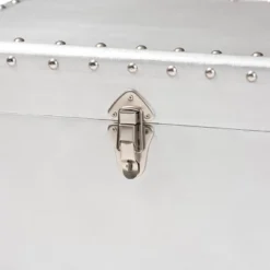 Serge Metal 2 Drawer Accent Storage Chest Silver - Baxton Studio -Lush Living Store GUEST 8fa14fc7 98f8 48da a1ea a2e22682b570