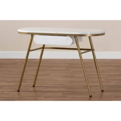 Mabel Metal Console Table With Faux Marble Tabletop Gold - Baxton Studio -Lush Living Store GUEST 8fad4eed e57b 4dcf b6d5 ebf172a7bc4f