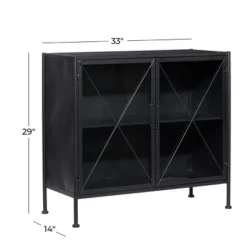 Industrial Metal Cabinet Black - Olivia & May -Lush Living Store GUEST 8fb0ac71 c9ca 4d75 a836 e76a17dcb2d6