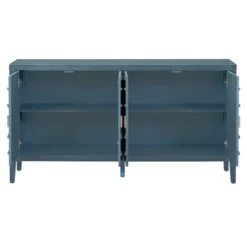 Retro 60" Sideboard With Circular Groove Design And Round Metal Handle-ModernLuxe -Lush Living Store GUEST 9017be48 d2a3 4d0a ba1b bccee11d0957