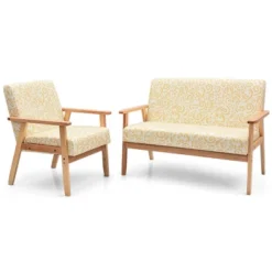 Costway Modern Living Room Sofa Set W/ Loveseat Sofa Couch & Accent Armchair -Lush Living Store GUEST 9022341b 09c7 4bd5 81e8 d3d8d5be198a