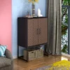 Arina 2 Door Leatherette With Bands Weaving Vision High Accent Cabinet With Adjustable Shelf - The Pop Maison -Lush Living Store GUEST 90374073 f556 4660 a948 a31532dfea1a