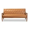 Sorrento Mid-Century Faux Leather Upholstered Wood Sofa Walnut/Brown - Baxton Studio -Lush Living Store GUEST 90582661 3163 408d a5f2 458a7331a777