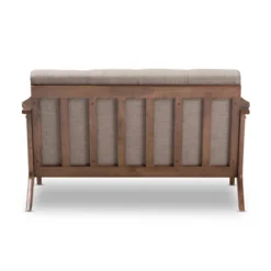 Bianca Mid-Modern Walnut Wood Fabric Tufted 2 Seater Loveseat Light Gray - Baxton Studio -Lush Living Store GUEST 90719f7a e497 40ef a7b3 f74fe579e3c9