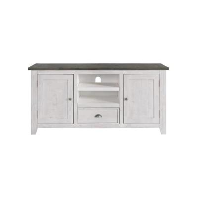 Monterey Solid Wood TV Stand In White With Gray Top - Martin Svensson Home 5 Monterey Solid Wood TV Stand In White With Gray Top - Martin Svensson Home - Image 3