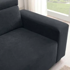 87" Velvet 2-Seater Sectional Sofa With Multi-Angle Adjustable Headrest - ModernLuxe -Lush Living Store GUEST 90a8b630 5009 4f44 bad1 e66433786ff0