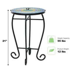 Costway Mosaic Side Table Accent Table Round Balcony Bistro End Table OrangeBlueNavy -Lush Living Store GUEST 90e93892 4259 49ee 94c4 ff0fe07e4260