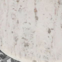 Lenhart Modern Glam Handcrafted Marble Top Aluminum Side Table Nickel/White - Christopher Knight Home -Lush Living Store GUEST 914ff026 c18c 463d ad3c 511583f86c90