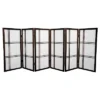 3 Ft. Tall Double Cross Shoji Screen - Walnut (6 Panels) - Oriental Furniture