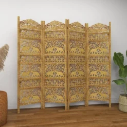 Traditional 4 Panel Fine Carved Room Divider Screen Gold - Olivia & May -Lush Living Store GUEST 91b75e0d cfcd 426a 9f2e c2941614b559