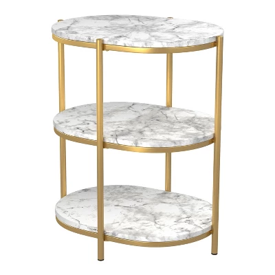 Crail Faux Marble Top Side Table - MiBasics 3 Crail Faux Marble Top Side Table - MiBasics