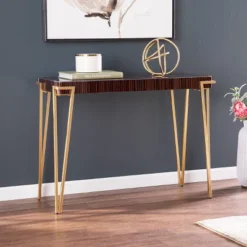 Capkya Console Table Brown/Gold - Aiden Lane -Lush Living Store GUEST 92107220 a8ab 41ac 8685 ec01944fe486