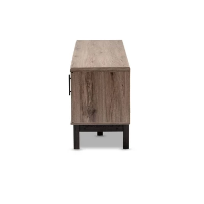 2 Door Arend Two-Tone Wood TV Stand For TVs Up To 55" Brown - Baxton Studio 7 2 Door Arend Two-Tone Wood TV Stand For TVs Up To 55" Brown - Baxton Studio - Image 5