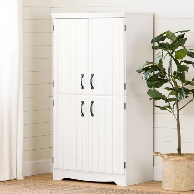 Farnel 4 Door Storage Cabinet Pure White - South Shore 8 Farnel 4 Door Storage Cabinet Pure White - South Shore - Image 6
