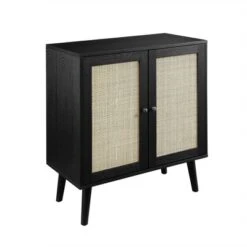 Modern Boho Wood And Rattan 2 Door Accent Cabinet - Saracina Home -Lush Living Store GUEST 9280fbd2 642c 487d afa3 f8d704147a63