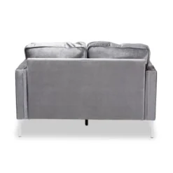 Baxton Studio Clara Velvet Fabric Upholstered 2 Seater Loveseat Gray - BaxtonStudio 11 Baxton Studio Clara Velvet Fabric Upholstered 2 Seater Loveseat Gray - BaxtonStudio -Lush Living Store GUEST 929b4417 056b 4679 bd83 71a02f46170f