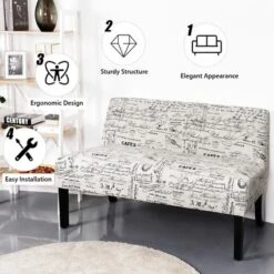 Costway Loveseat Sofa Fabric Settee Bench Bed Chair Wooden Leg Living Room -Lush Living Store GUEST 929d790a 42bb 48ec b696 8e3d5eb20c6a