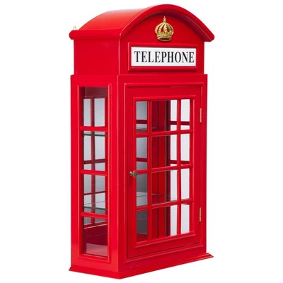 Design Toscano Piccadilly Circus British Telephone Booth Wall Curio Cabinet 4 Design Toscano Piccadilly Circus British Telephone Booth Wall Curio Cabinet - Image 2