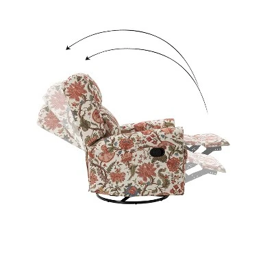 Franciscus Manual Swivel Transitional Glider Recliner With Nailhead Trims And Swivel Base | KARAT HOME 6 Franciscus Manual Swivel Transitional Glider Recliner With Nailhead Trims And Swivel Base | KARAT HOME - Image 4