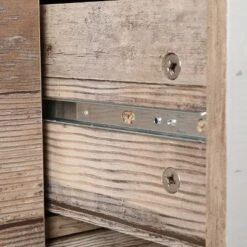 LuxenHome Rustic Wood 4-Drawer 1-Sliding Door Storage Cabinet. -Lush Living Store GUEST 934706ce a970 447e 94b0 95a0020ec5d0