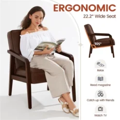 Yaheetech Modern Faux Leather Upholstered Accent Chair Armchair 15 Yaheetech Modern Faux Leather Upholstered Accent Chair Armchair -Lush Living Store GUEST 93721ad6 76bf 481a 9b92 ebc577f546c3