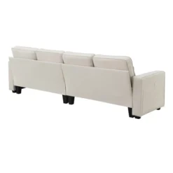 104" 4-Seater Modern Minimalist Linen Fabric Sofa With Arm Pockets And 4 Pillows - ModernLuxe 16 104" 4-Seater Modern Minimalist Linen Fabric Sofa With Arm Pockets And 4 Pillows - ModernLuxe -Lush Living Store GUEST 9409f244 db44 44c6 8283 7ad283102964
